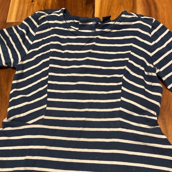Girl’s Size 2 GAP Fit & Flare Navy & White Striped 3/4 Sleeve Cotton Dress - Picture 2 of 5